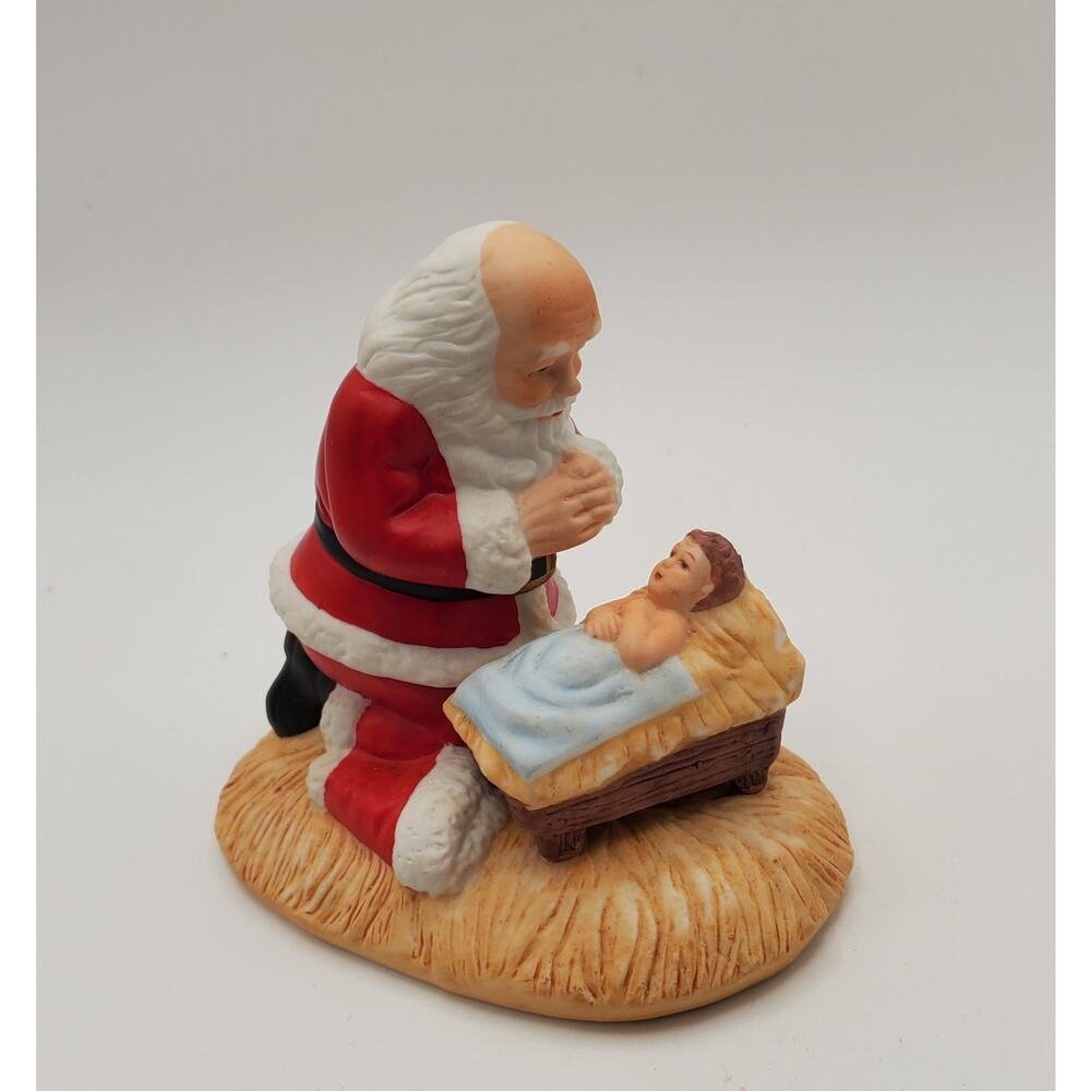 Vintage 1983 Roman Inc. "The Kneeling Santa" Figurine - 4" Christmas Nativity